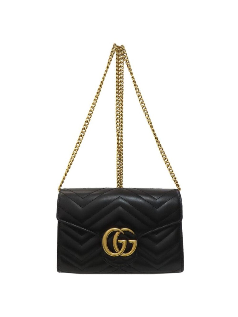 Gucci Chain Wallet GG Marmont Shoulder Bag Calfskin